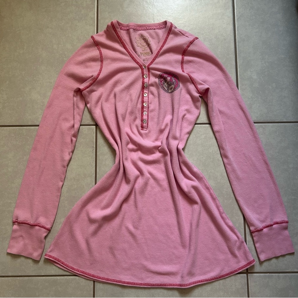 Y2K vintage Victoria's Secret PINK cotton thermal nightshirt